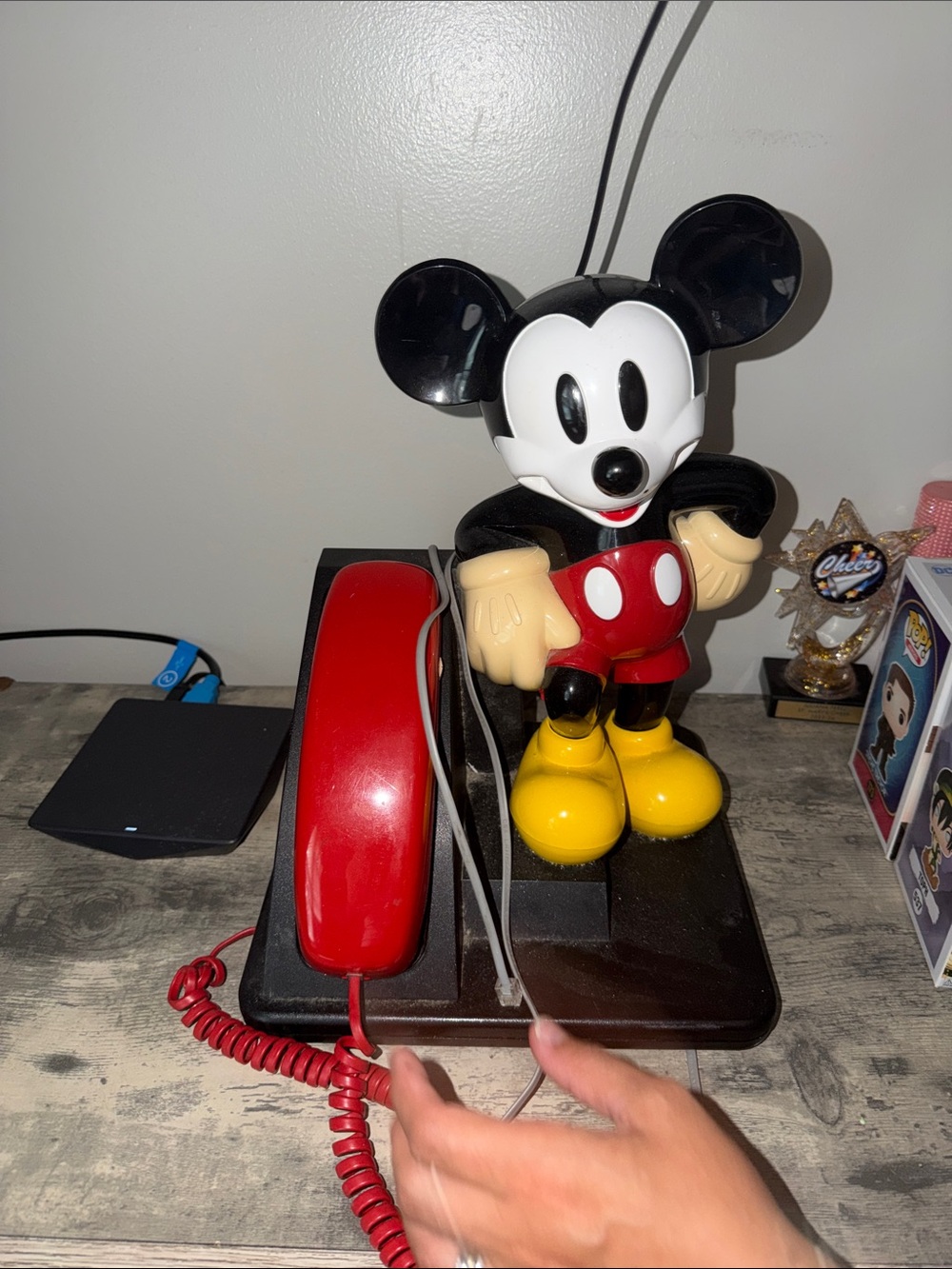 * Vintage *Disney Mickey Mouse Figure landline Phone in Black, Red, Yellow